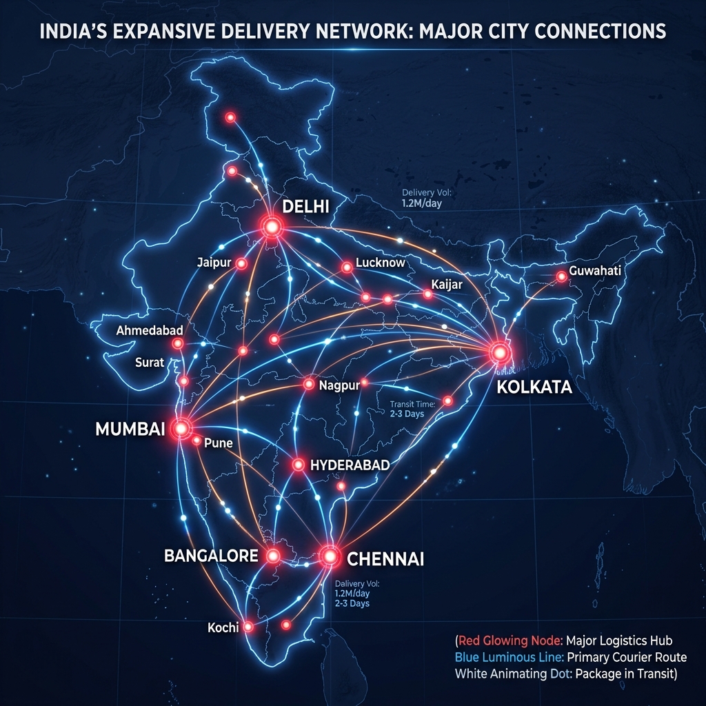 India delivery network map