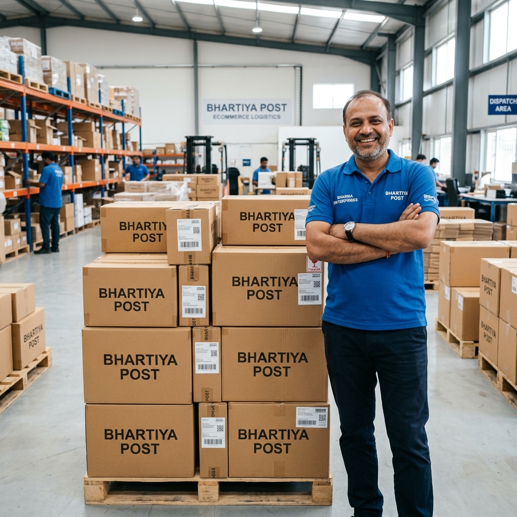 Indian seller managing logistics